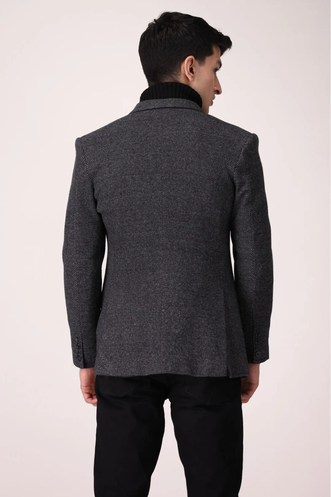 MULTI-TEXTURED WINTER JACKET REGULAR FIT