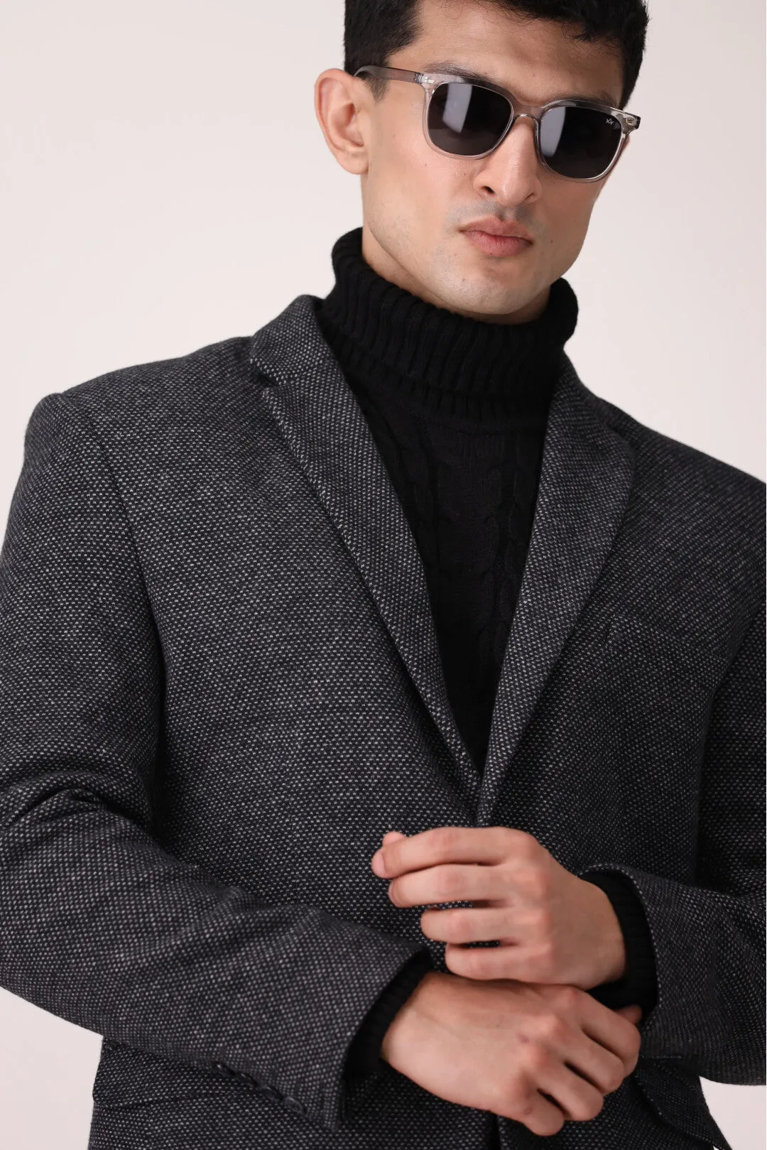 MULTI-TEXTURED WINTER JACKET REGULAR FIT
