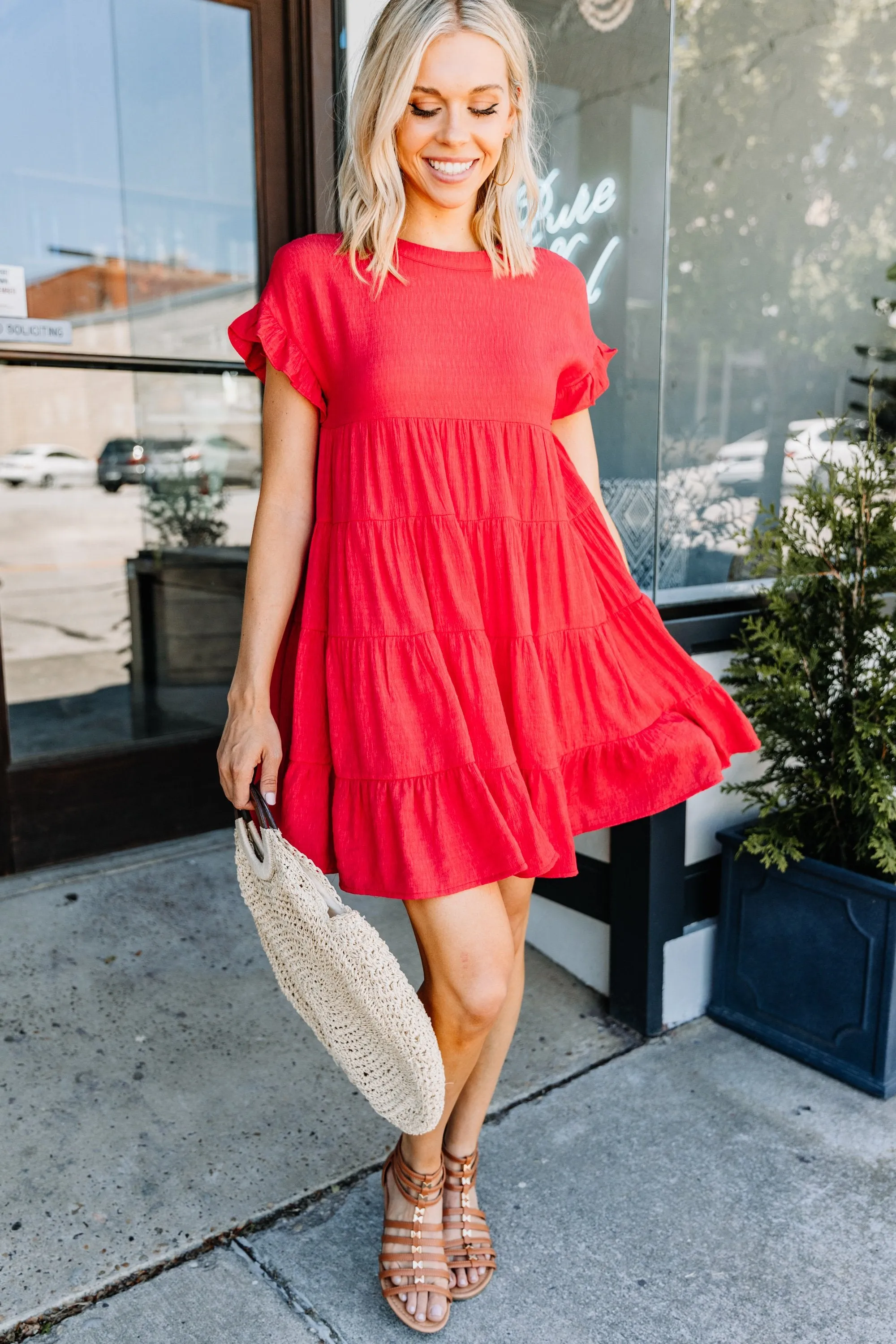 Next Level Red Tiered Dress