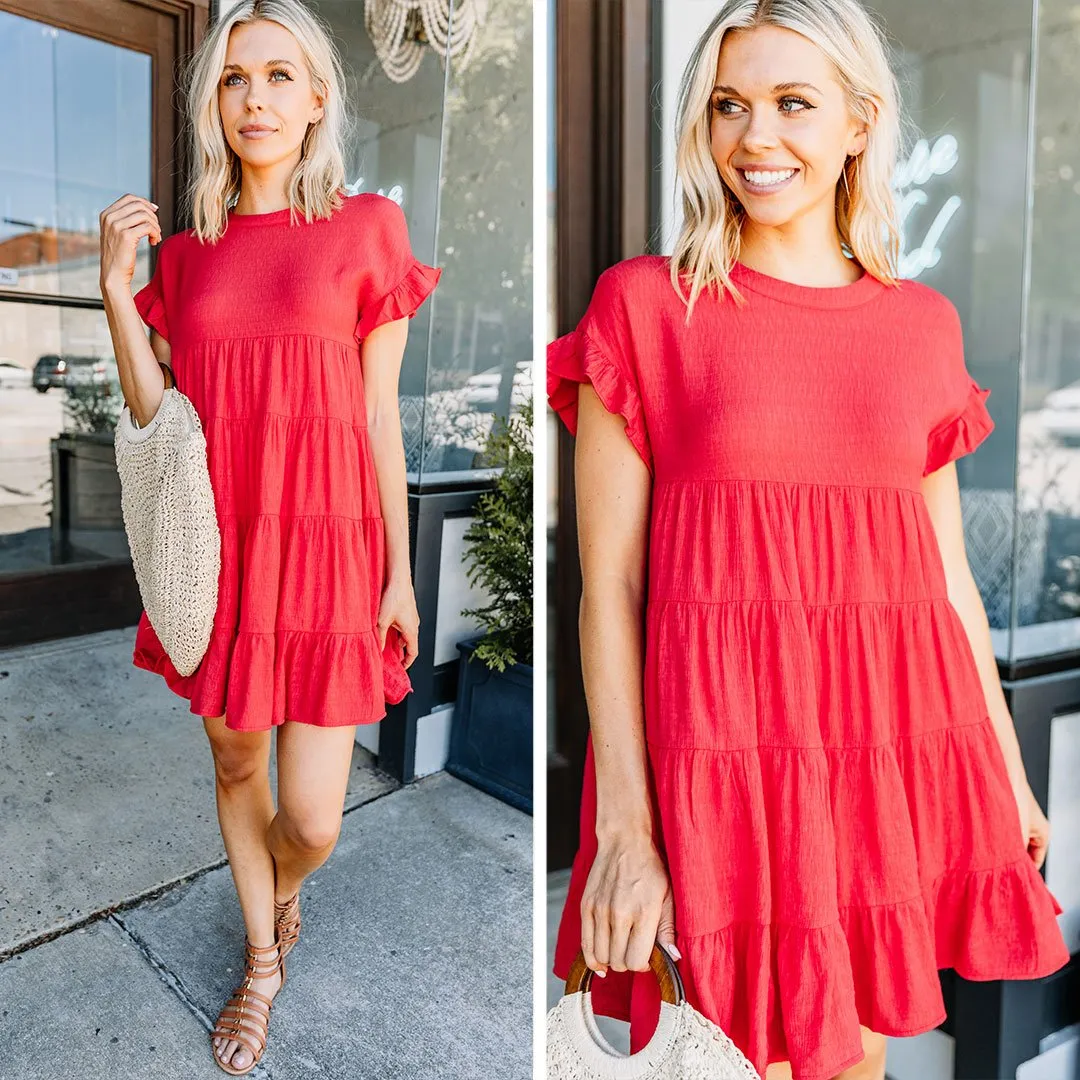 Next Level Red Tiered Dress