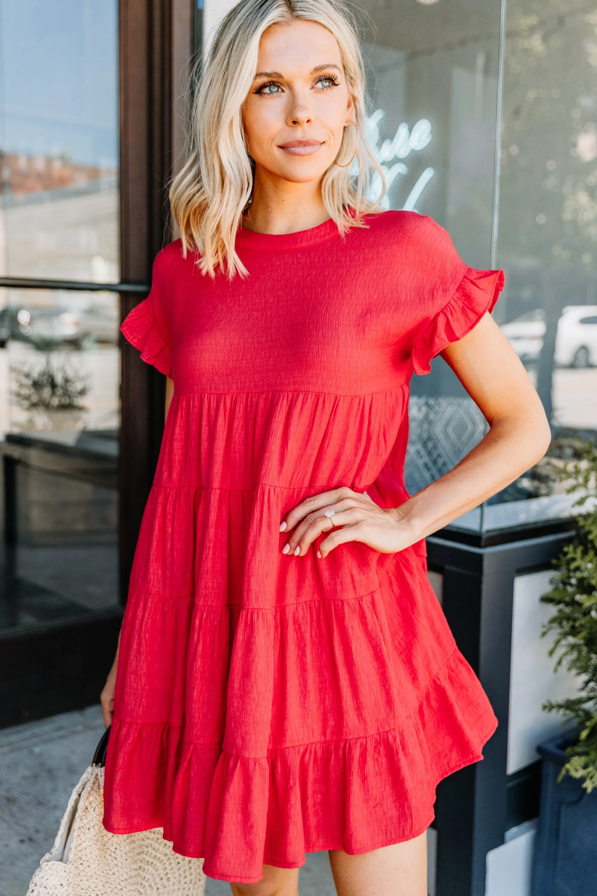Next Level Red Tiered Dress