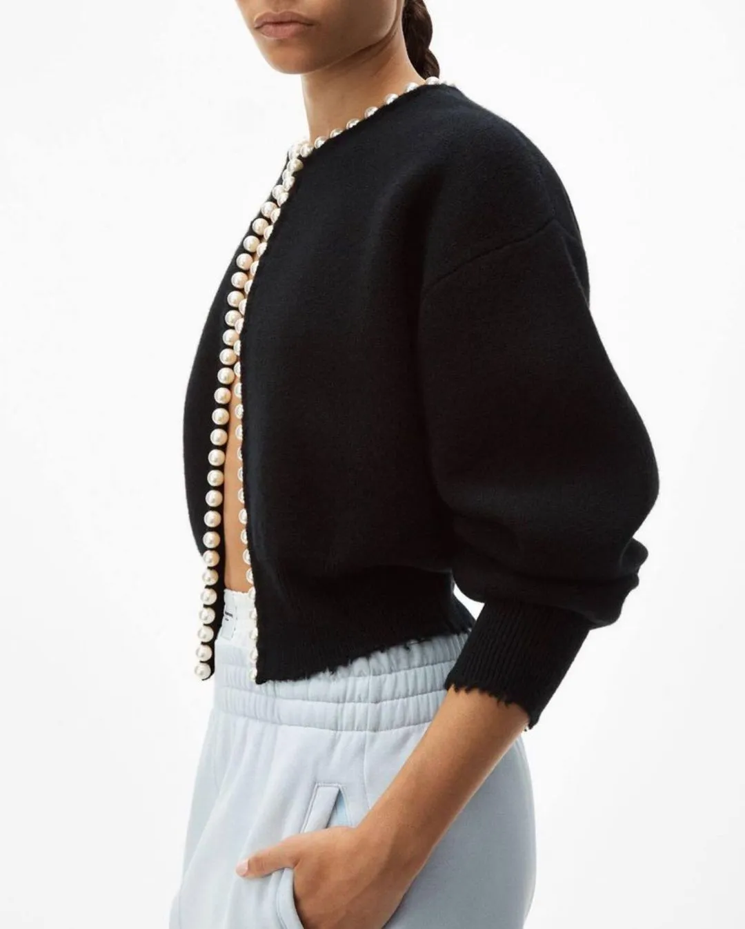 'Pearl Buttons' Black Cardigan