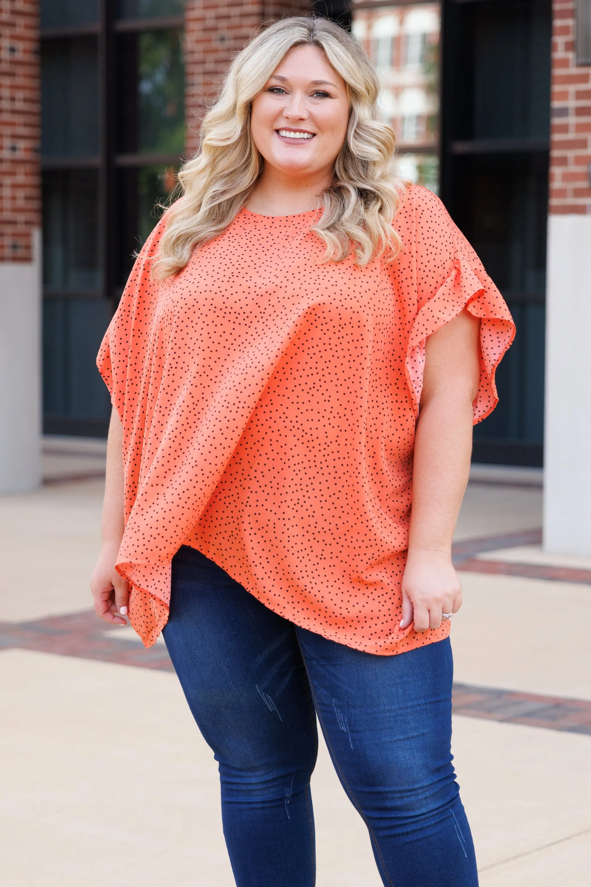 Pulling Away Top, Orange
