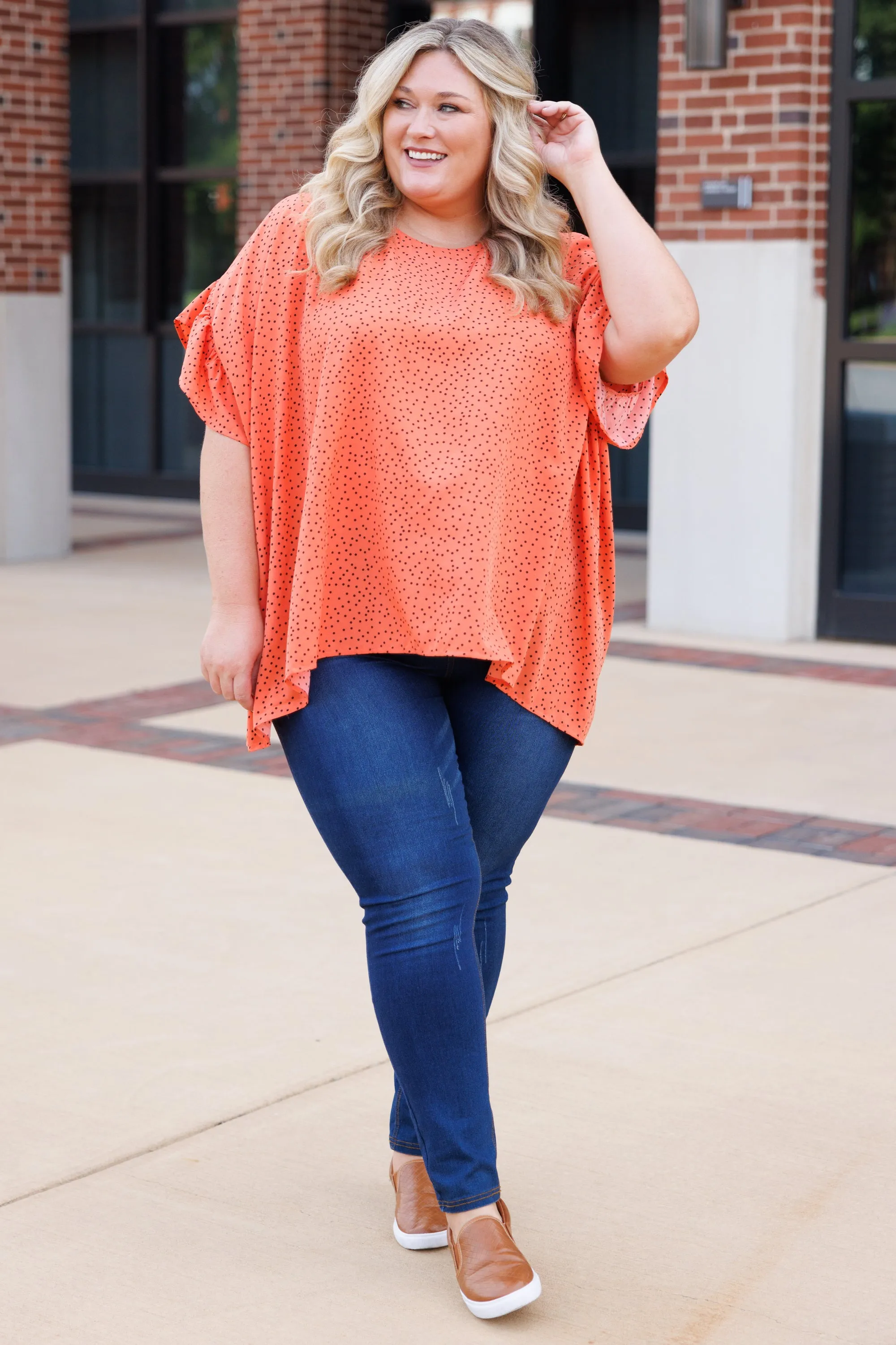 Pulling Away Top, Orange