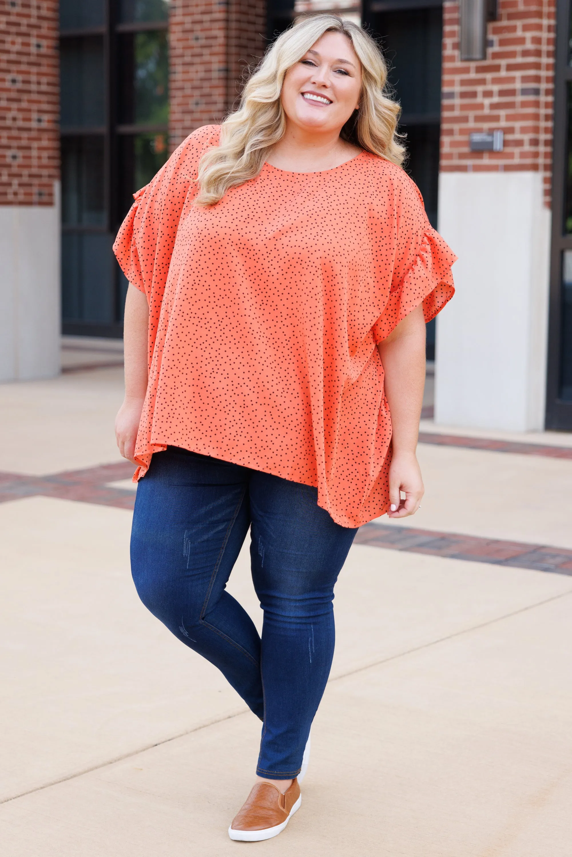 Pulling Away Top, Orange