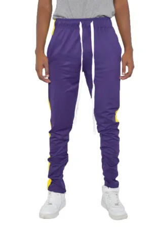 Purple And Yellow Stripe Classic Slim Fit Track Pants