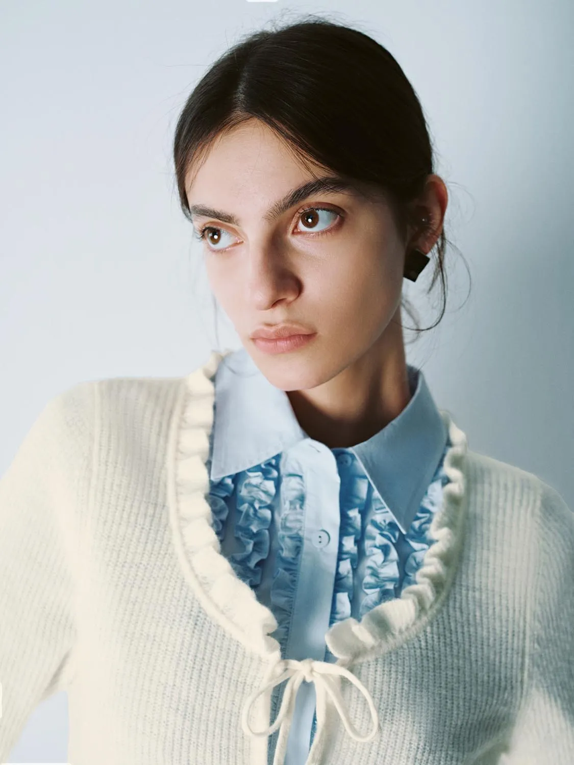 Ruffle Hem Knitted Cardigans