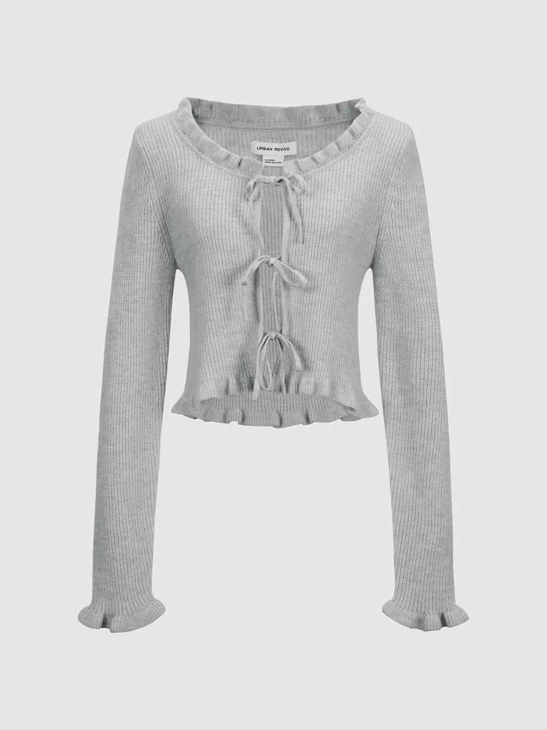 Ruffle Hem Knitted Cardigans