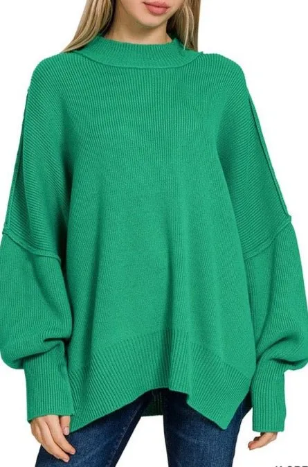 Side Slit Oversized Sweater