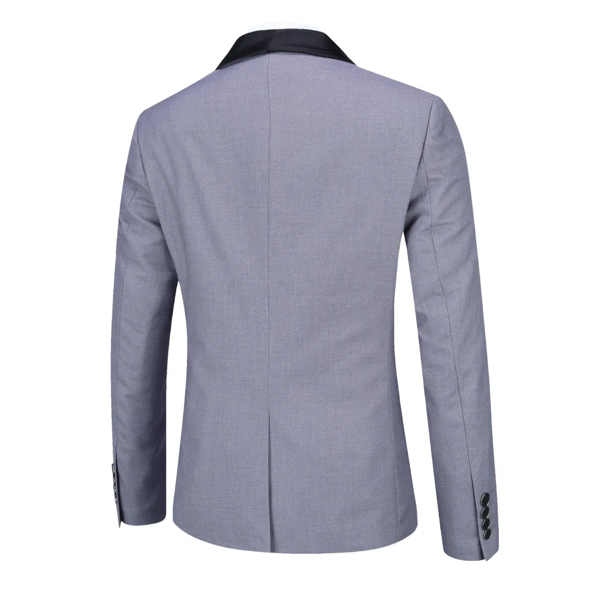 Slim Fit One Button Casual Light Grey 3-Piece Suit