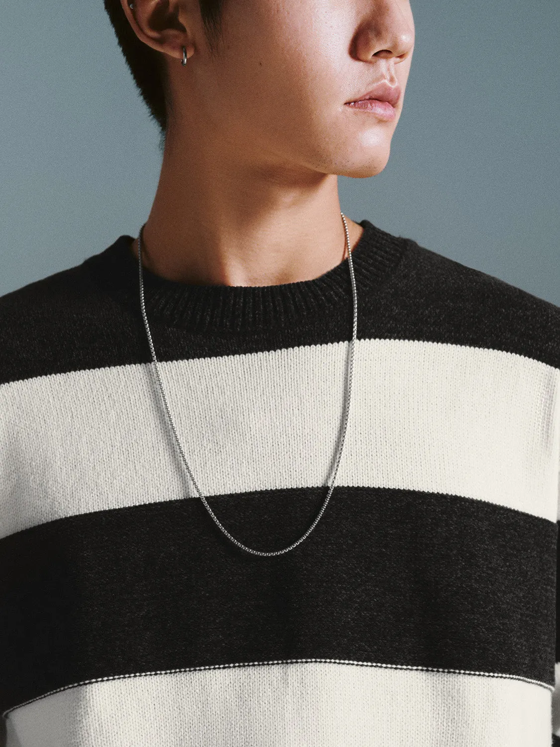 Striped Crew Neck Knitted Cardigans