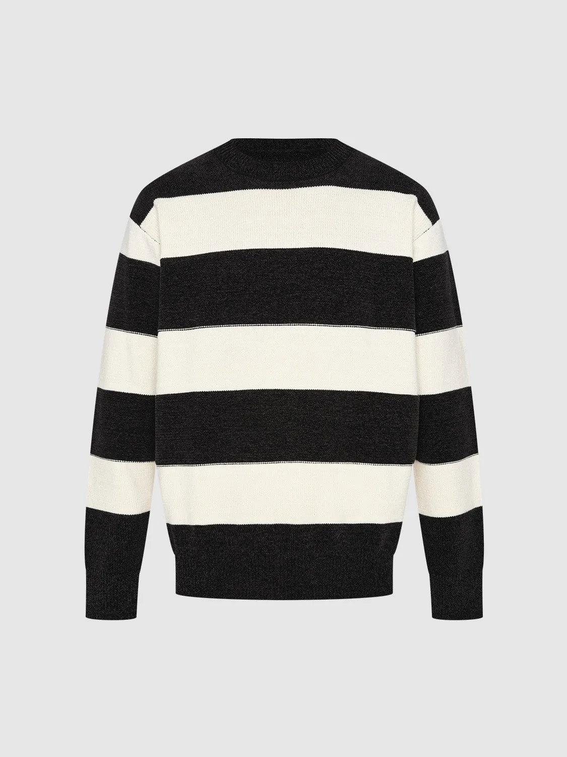 Striped Crew Neck Knitted Cardigans