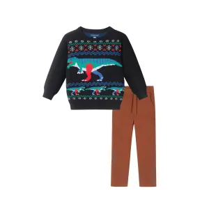 Sweater Set | Festive Dinosaur