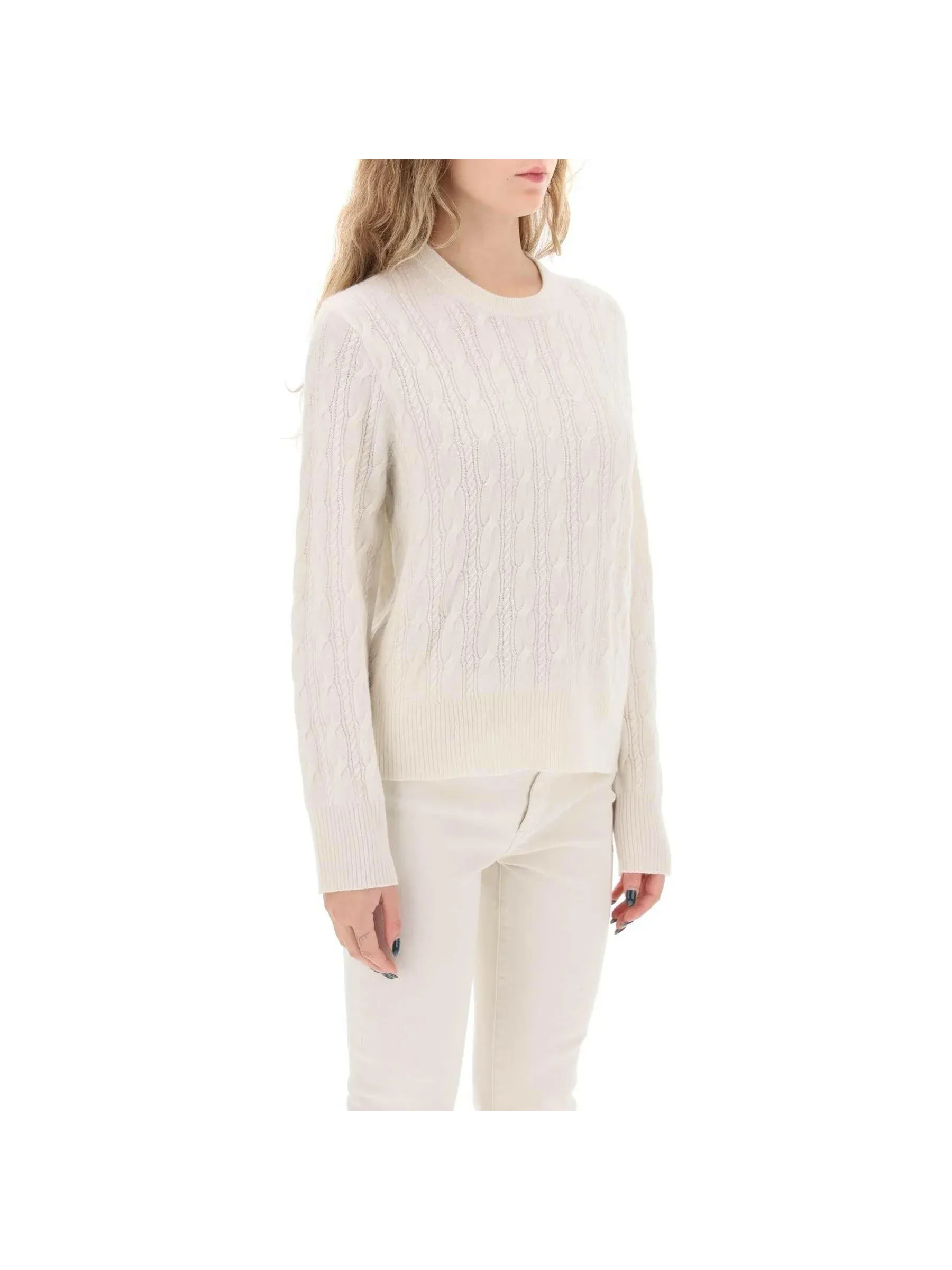 Twin Cable Cashmere Sweater
