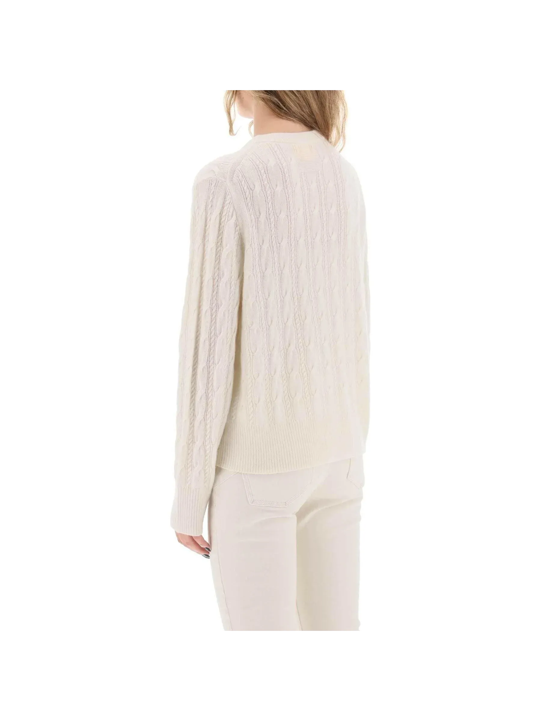 Twin Cable Cashmere Sweater