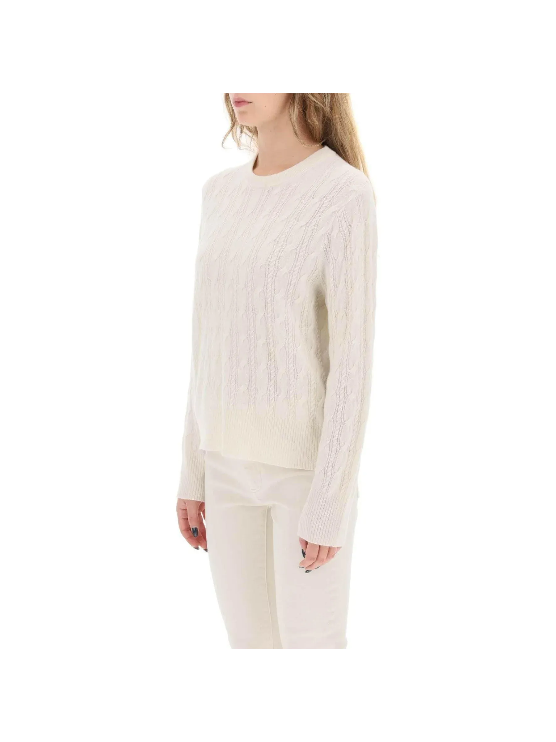 Twin Cable Cashmere Sweater