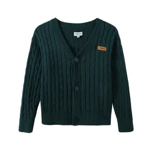 Vauva FW23 - Boys Braided Long Sleeve Knit Jacket (Green)